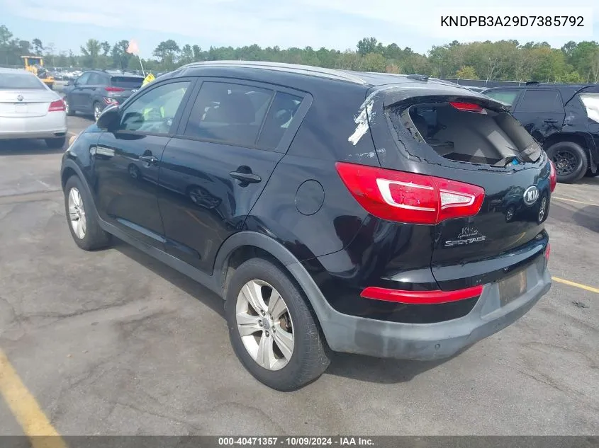 2013 Kia Sportage Lx VIN: KNDPB3A29D7385792 Lot: 40471357