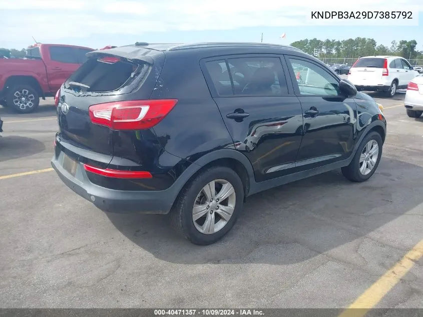 2013 Kia Sportage Lx VIN: KNDPB3A29D7385792 Lot: 40471357