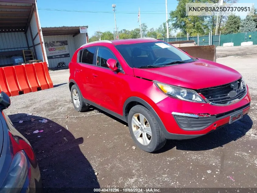 2013 Kia Sportage Lx VIN: KNDPB3A25D7370951 Lot: 40478296