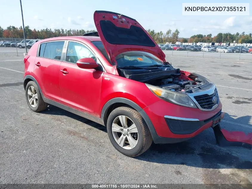 2013 Kia Sportage Lx VIN: KNDPBCA2XD7355121 Lot: 40517785