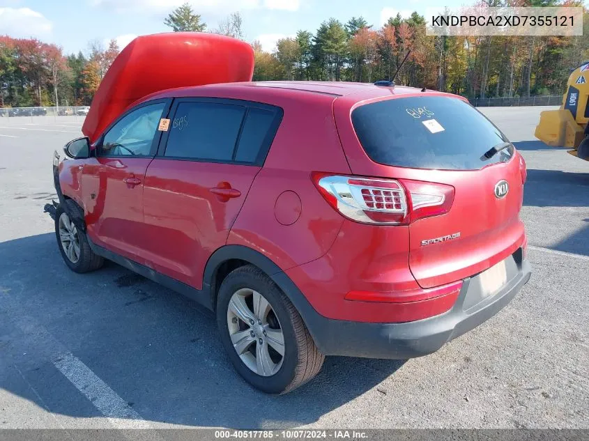 2013 Kia Sportage Lx VIN: KNDPBCA2XD7355121 Lot: 40517785