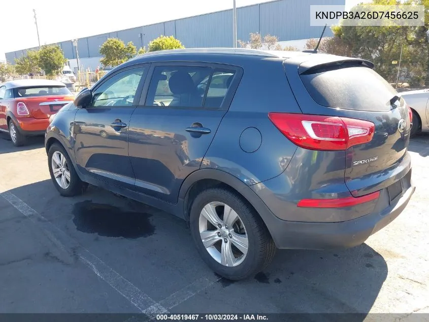 2013 Kia Sportage Lx VIN: KNDPB3A26D7456625 Lot: 40519467