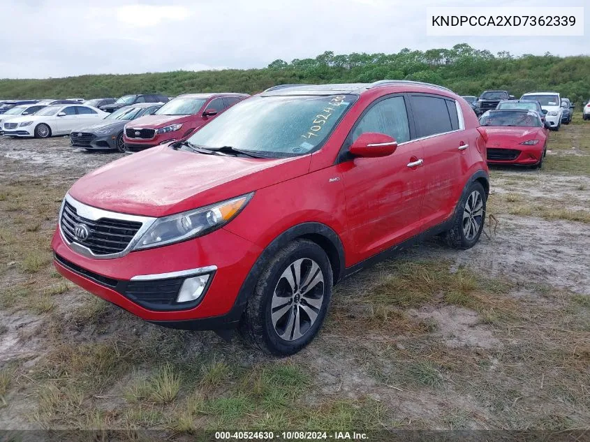 2013 Kia Sportage Ex VIN: KNDPCCA2XD7362339 Lot: 40524630