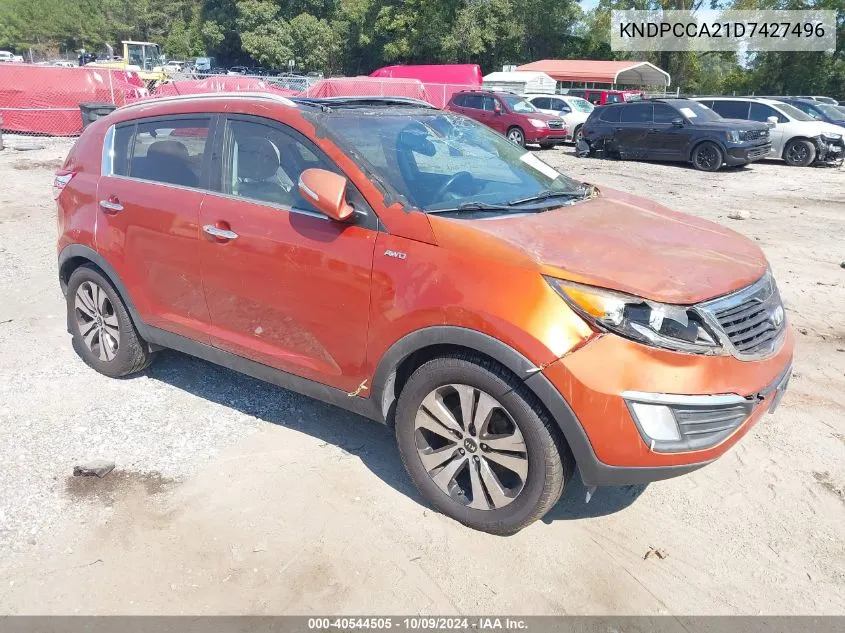 2013 Kia Sportage Ex VIN: KNDPCCA21D7427496 Lot: 40544505