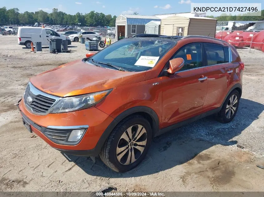 2013 Kia Sportage Ex VIN: KNDPCCA21D7427496 Lot: 40544505