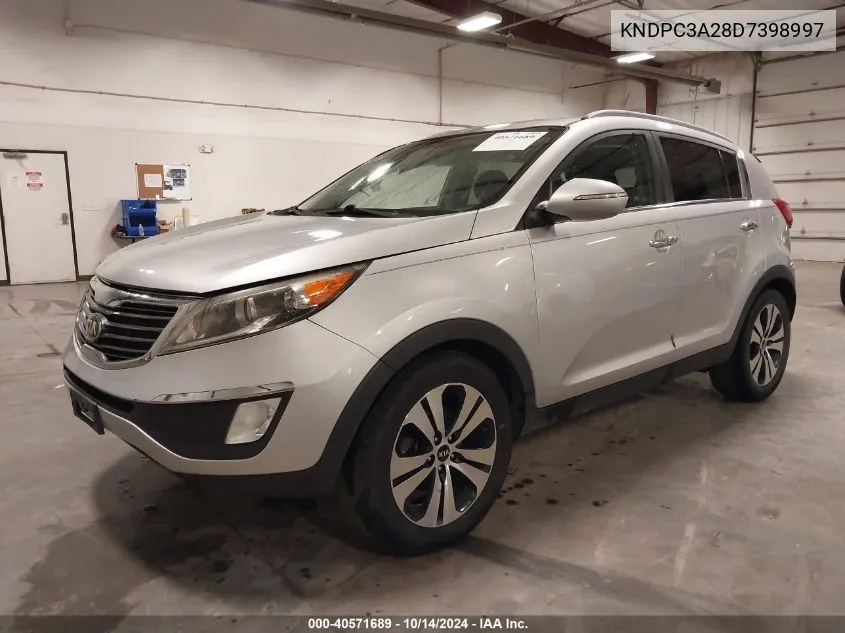 2013 Kia Sportage Ex VIN: KNDPC3A28D7398997 Lot: 40571689