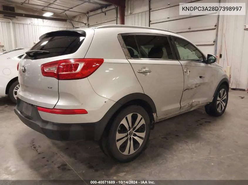 2013 Kia Sportage Ex VIN: KNDPC3A28D7398997 Lot: 40571689