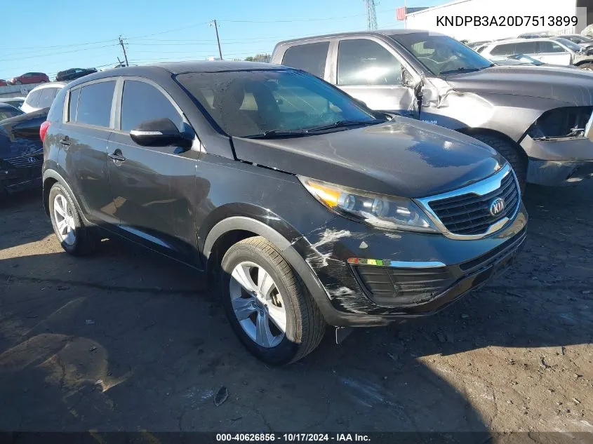 2013 Kia Sportage Lx VIN: KNDPB3A20D7513899 Lot: 40626856