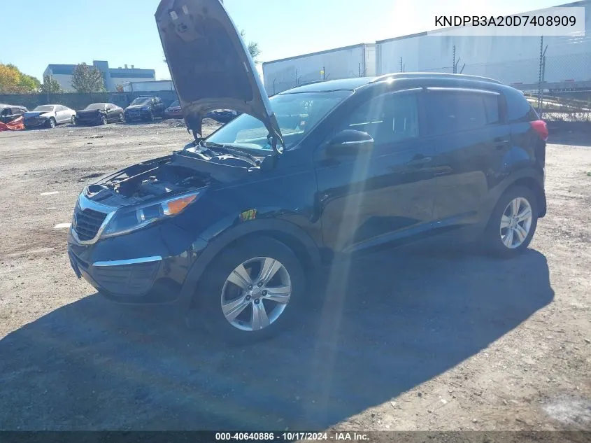 2013 Kia Sportage Lx VIN: KNDPB3A20D7408909 Lot: 40640886