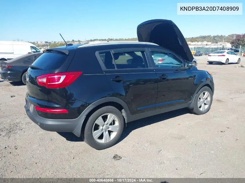 2013 Kia Sportage Lx VIN: KNDPB3A20D7408909 Lot: 40640886