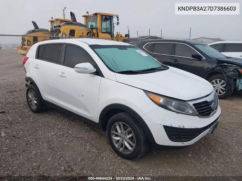 2013 Kia Sportage Lx VIN: KNDPB3A27D7386603 Lot: 40644224