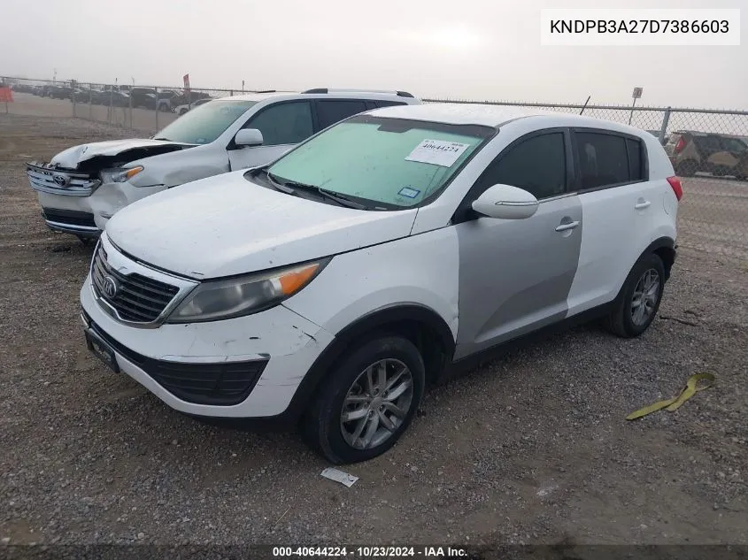 2013 Kia Sportage Lx VIN: KNDPB3A27D7386603 Lot: 40644224