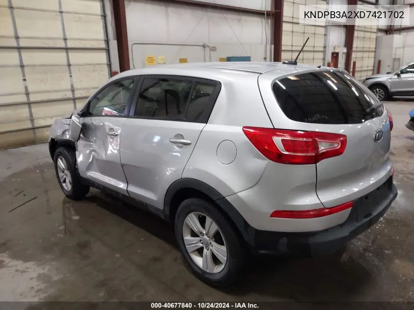 2013 Kia Sportage Lx VIN: KNDPB3A2XD7421702 Lot: 40677840