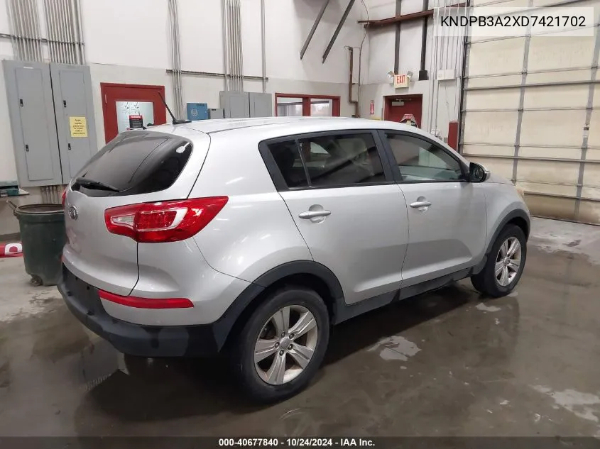 2013 Kia Sportage Lx VIN: KNDPB3A2XD7421702 Lot: 40677840