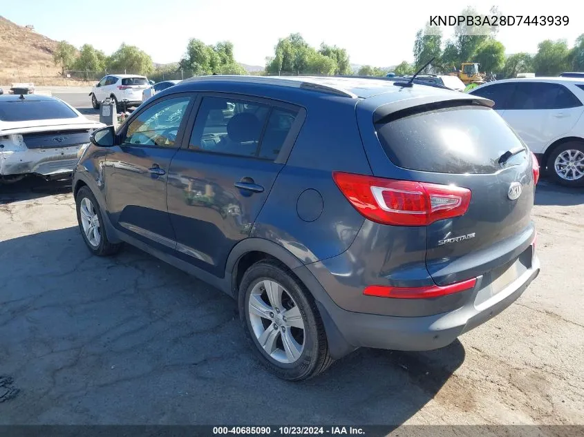 2013 Kia Sportage Lx VIN: KNDPB3A28D7443939 Lot: 40685090