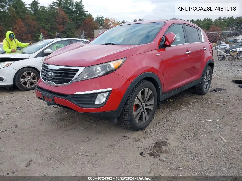 2013 Kia Sportage Ex VIN: KNDPCCA28D7431013 Lot: 40724362