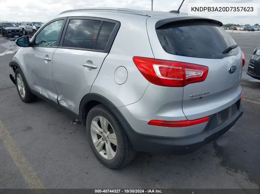 2013 Kia Sportage Lx VIN: KNDPB3A20D7357623 Lot: 40744327