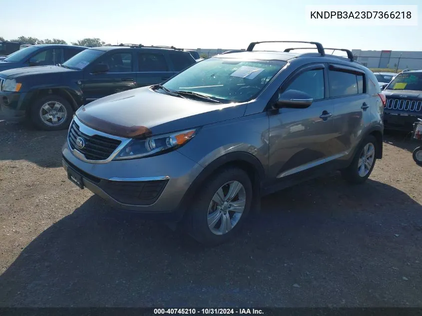 2013 Kia Sportage Lx VIN: KNDPB3A23D7366218 Lot: 40745210