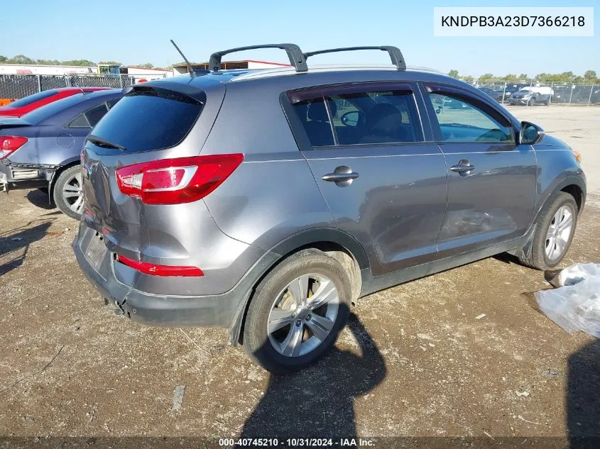 2013 Kia Sportage Lx VIN: KNDPB3A23D7366218 Lot: 40745210