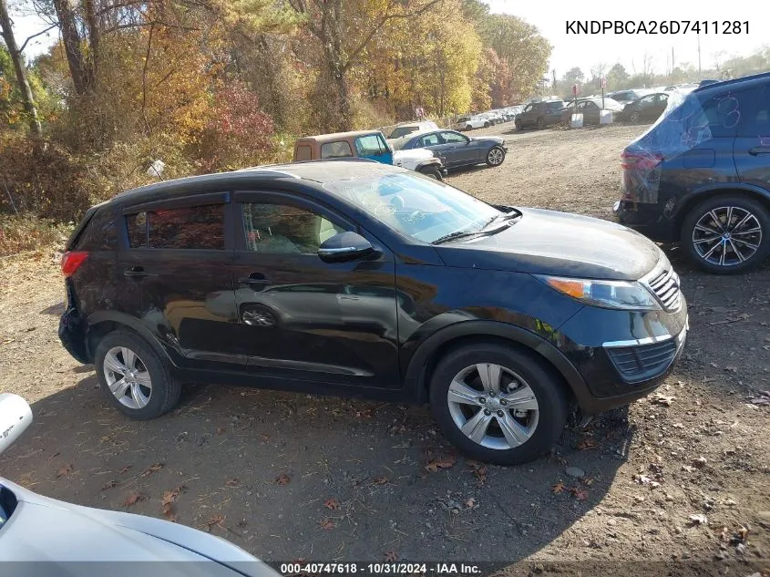 2013 Kia Sportage Lx VIN: KNDPBCA26D7411281 Lot: 40747618