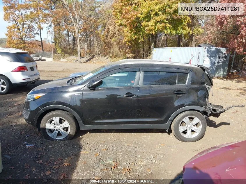 2013 Kia Sportage Lx VIN: KNDPBCA26D7411281 Lot: 40747618