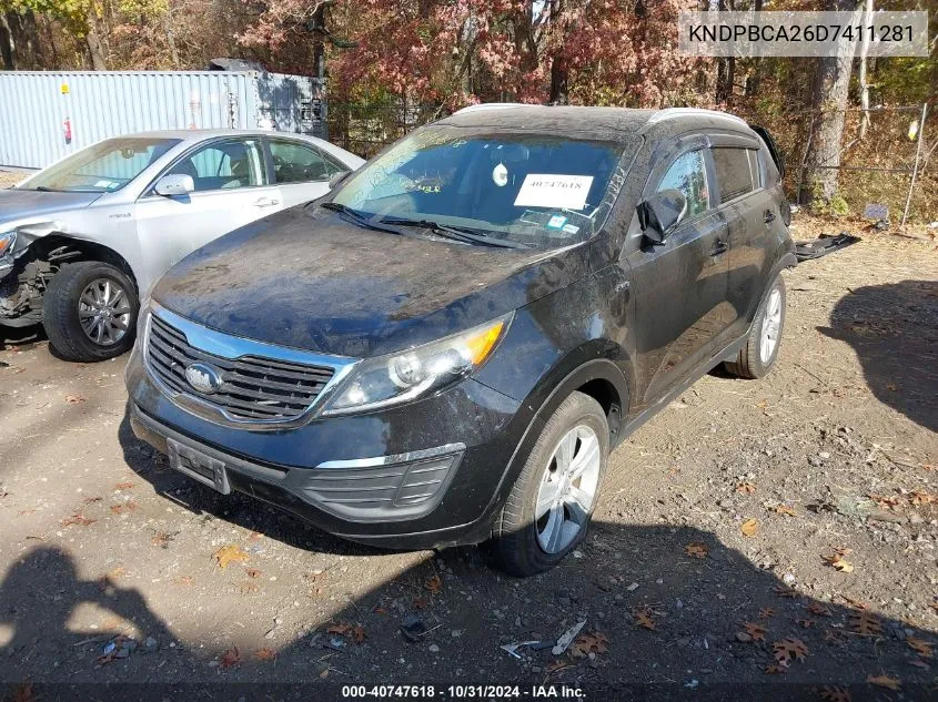 2013 Kia Sportage Lx VIN: KNDPBCA26D7411281 Lot: 40747618