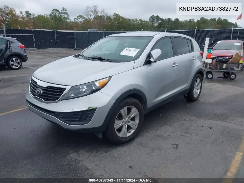 2013 Kia Sportage Lx VIN: KNDPB3A2XD7382772 Lot: 40787349