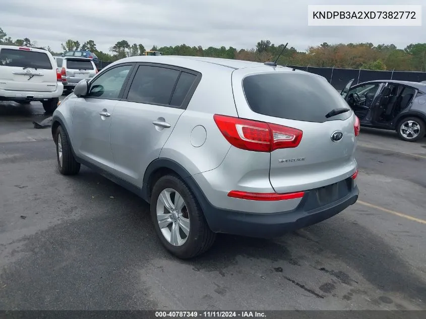 2013 Kia Sportage Lx VIN: KNDPB3A2XD7382772 Lot: 40787349