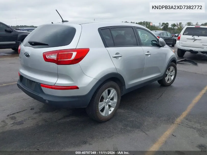 2013 Kia Sportage Lx VIN: KNDPB3A2XD7382772 Lot: 40787349