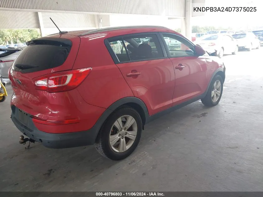 2013 Kia Sportage Lx VIN: KNDPB3A24D7375025 Lot: 40796803