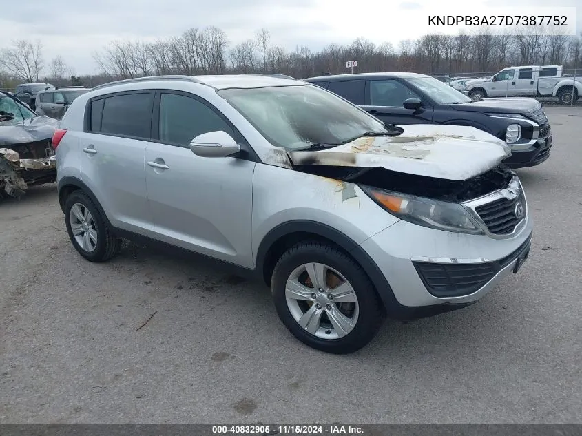 2013 Kia Sportage Lx VIN: KNDPB3A27D7387752 Lot: 40832905