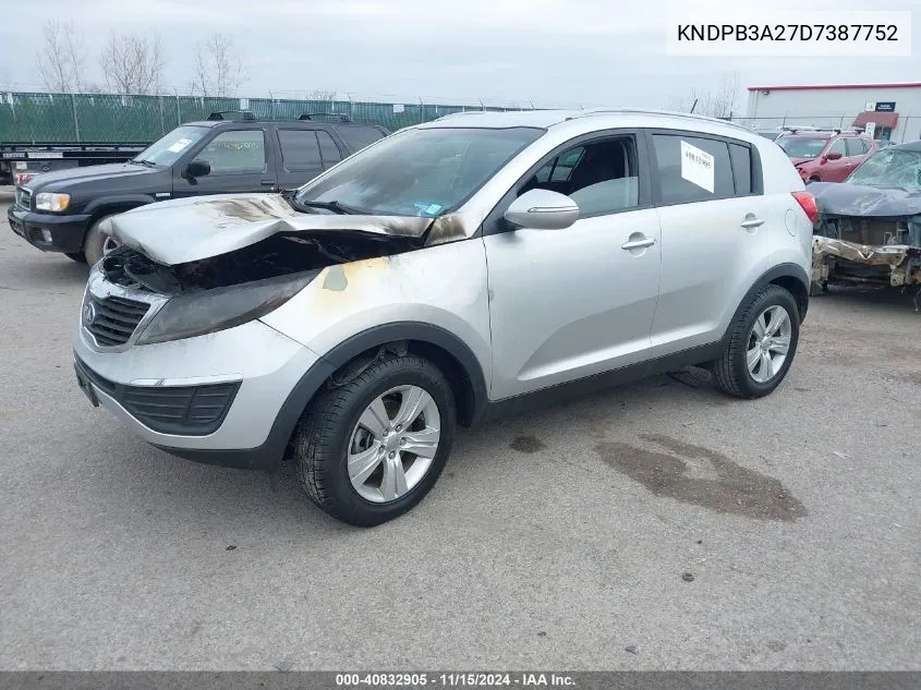 2013 Kia Sportage Lx VIN: KNDPB3A27D7387752 Lot: 40832905