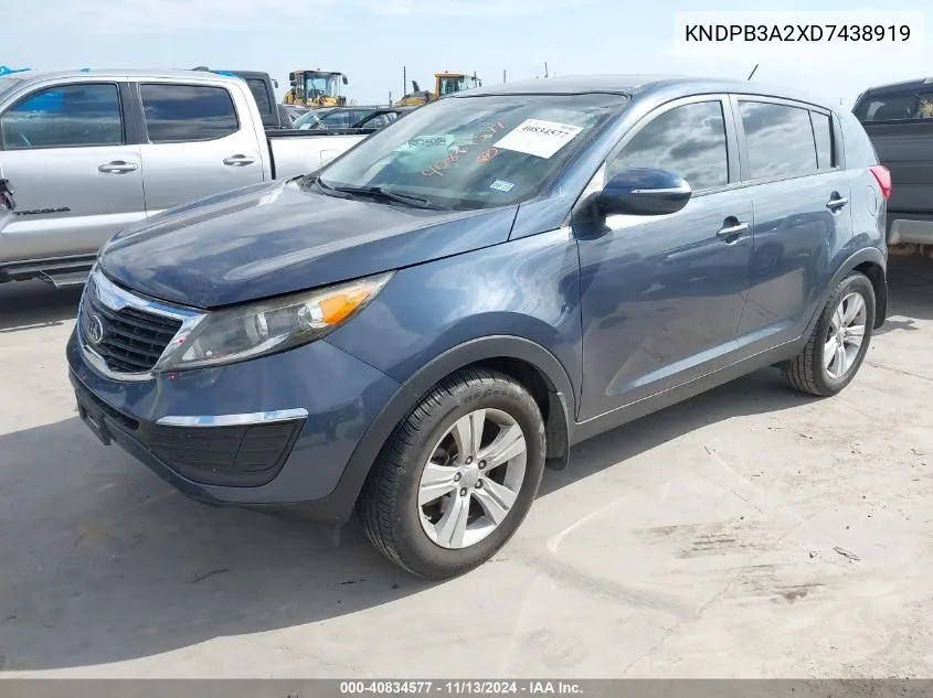 KNDPB3A2XD7438919 2013 Kia Sportage Lx