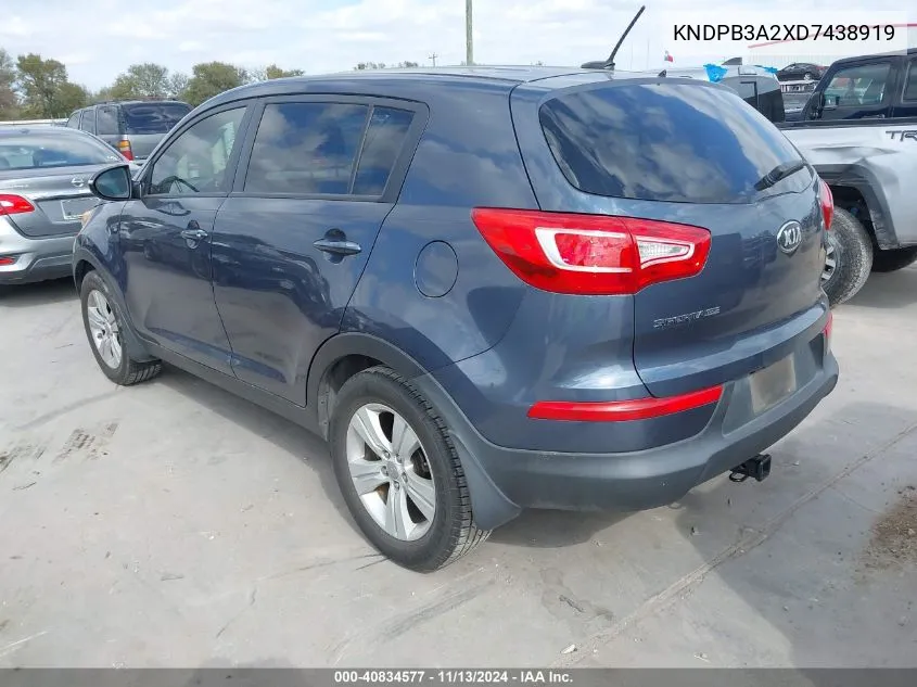 KNDPB3A2XD7438919 2013 Kia Sportage Lx