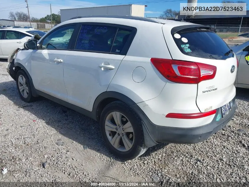 2013 Kia Sportage Lx VIN: KNDPB3A22D7523463 Lot: 40834800