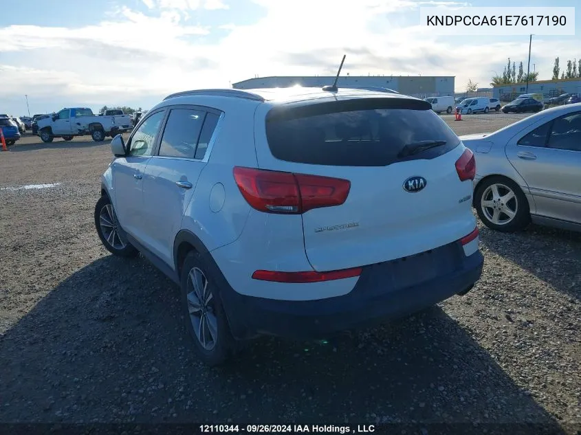 2014 Kia Sportage VIN: KNDPCCA61E7617190 Lot: 12110344