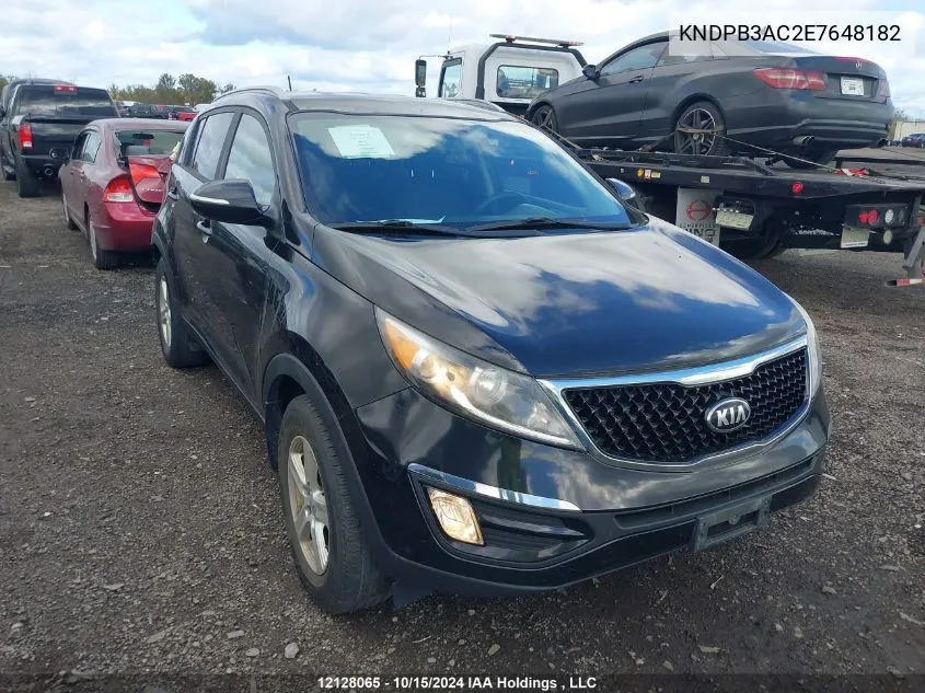 2014 Kia Sportage VIN: KNDPB3AC2E7648182 Lot: 12128065