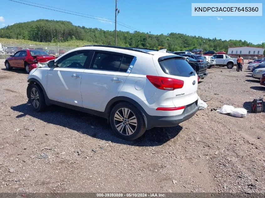 KNDPC3AC0E7645360 2014 Kia Sportage Ex