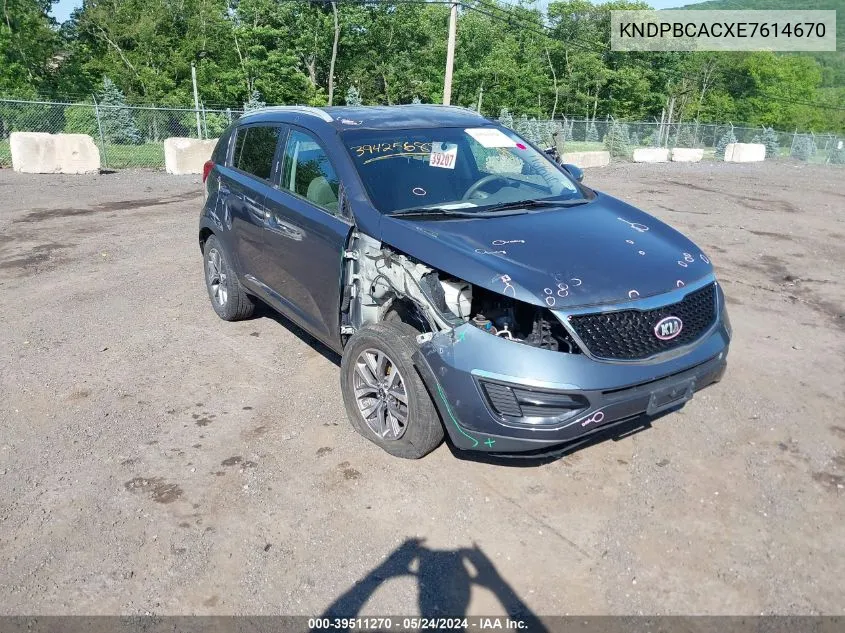 2014 Kia Sportage Lx VIN: KNDPBCACXE7614670 Lot: 39511270