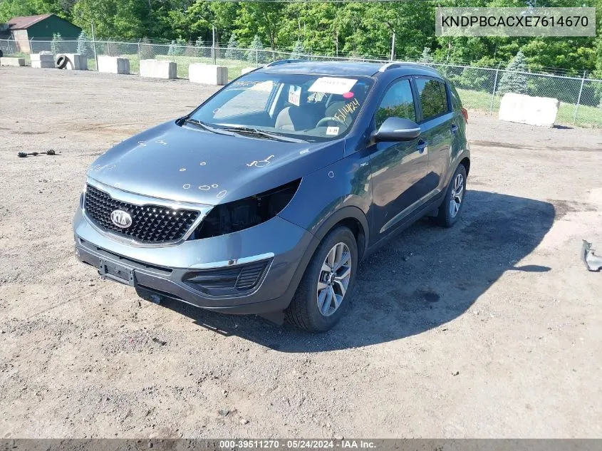 2014 Kia Sportage Lx VIN: KNDPBCACXE7614670 Lot: 39511270