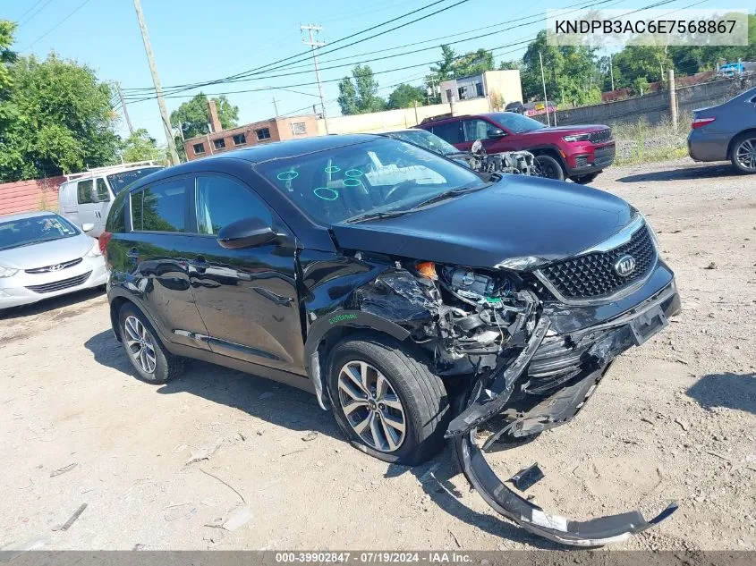 2014 Kia Sportage Lx VIN: KNDPB3AC6E7568867 Lot: 39902847