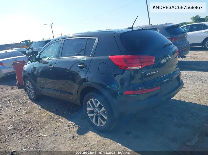 2014 Kia Sportage Lx VIN: KNDPB3AC6E7568867 Lot: 39902847