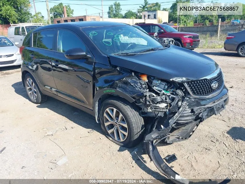 2014 Kia Sportage Lx VIN: KNDPB3AC6E7568867 Lot: 39902847