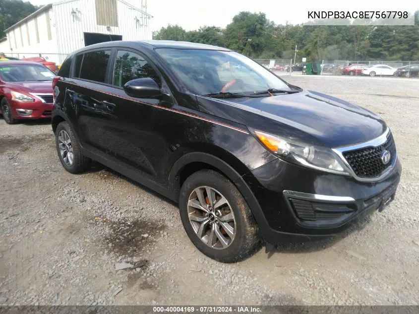 2014 Kia Sportage Lx VIN: KNDPB3AC8E7567798 Lot: 40004169