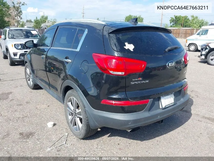 2014 Kia Sportage Sx VIN: KNDPCCA64E7663211 Lot: 40039626