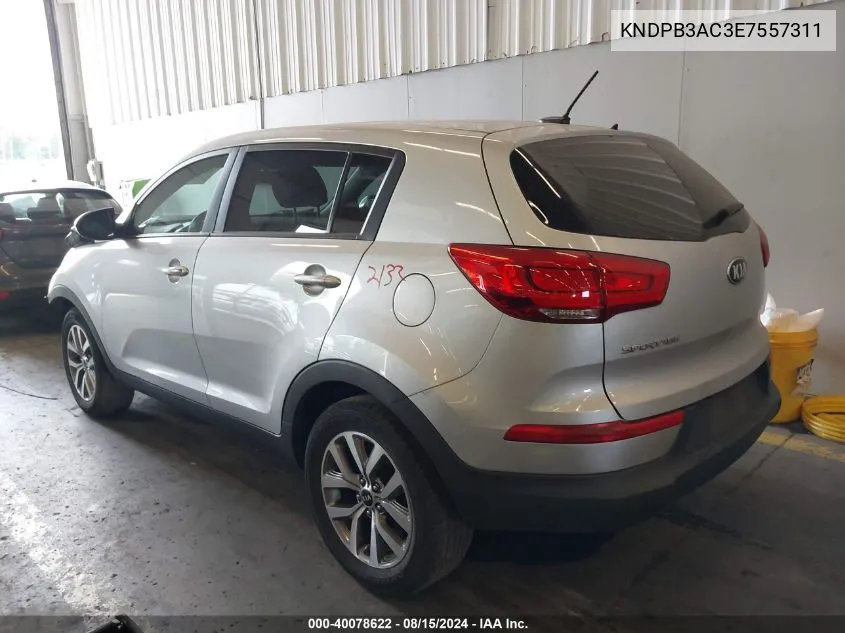 2014 Kia Sportage Lx VIN: KNDPB3AC3E7557311 Lot: 40078622