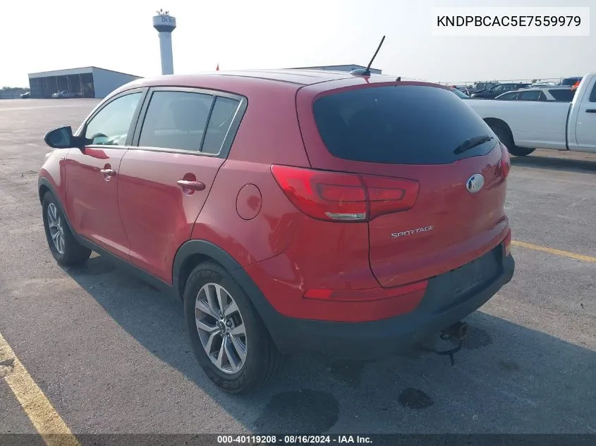 2014 Kia Sportage Lx VIN: KNDPBCAC5E7559979 Lot: 40119208