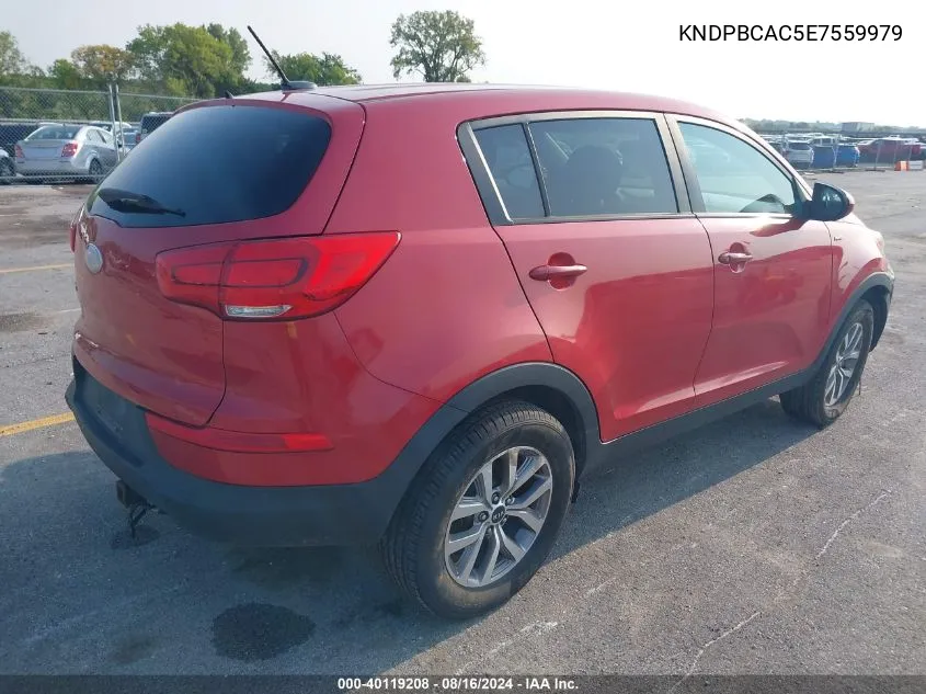 2014 Kia Sportage Lx VIN: KNDPBCAC5E7559979 Lot: 40119208