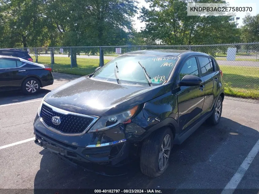 2014 Kia Sportage Lx VIN: KNDPB3AC2E7580370 Lot: 40182797