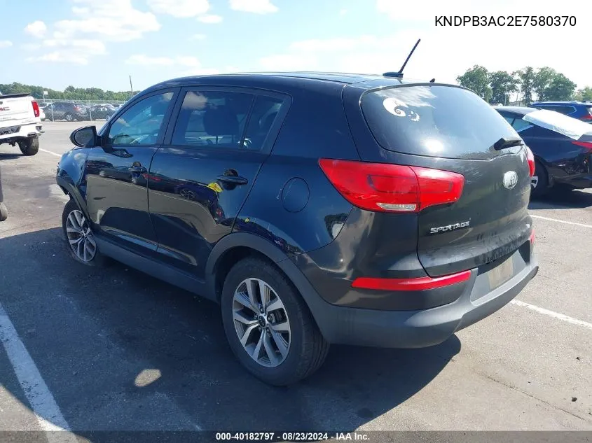 2014 Kia Sportage Lx VIN: KNDPB3AC2E7580370 Lot: 40182797